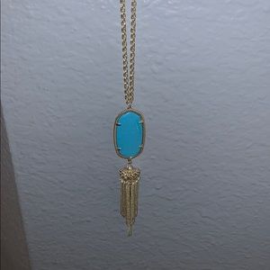 Rayne Gold Long Pendant Necklace in Turquoise
